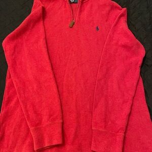Ralph Lauren Men's Zip Up Red Sweater
